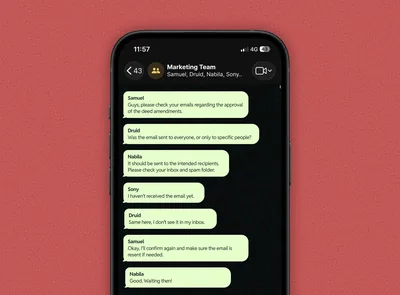 Before Sumrize scattered conversation mockup